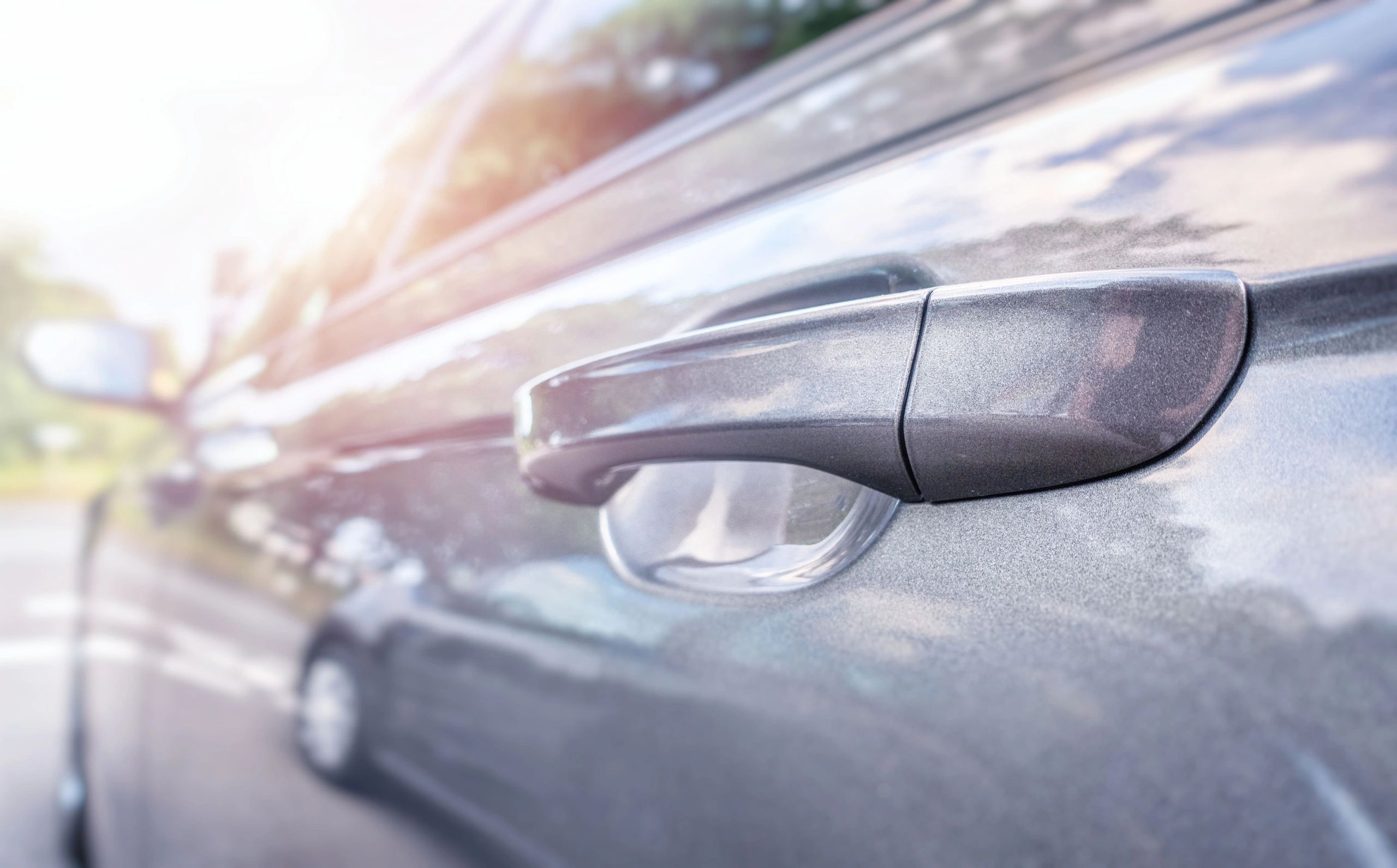 Luxury car door handle close-up