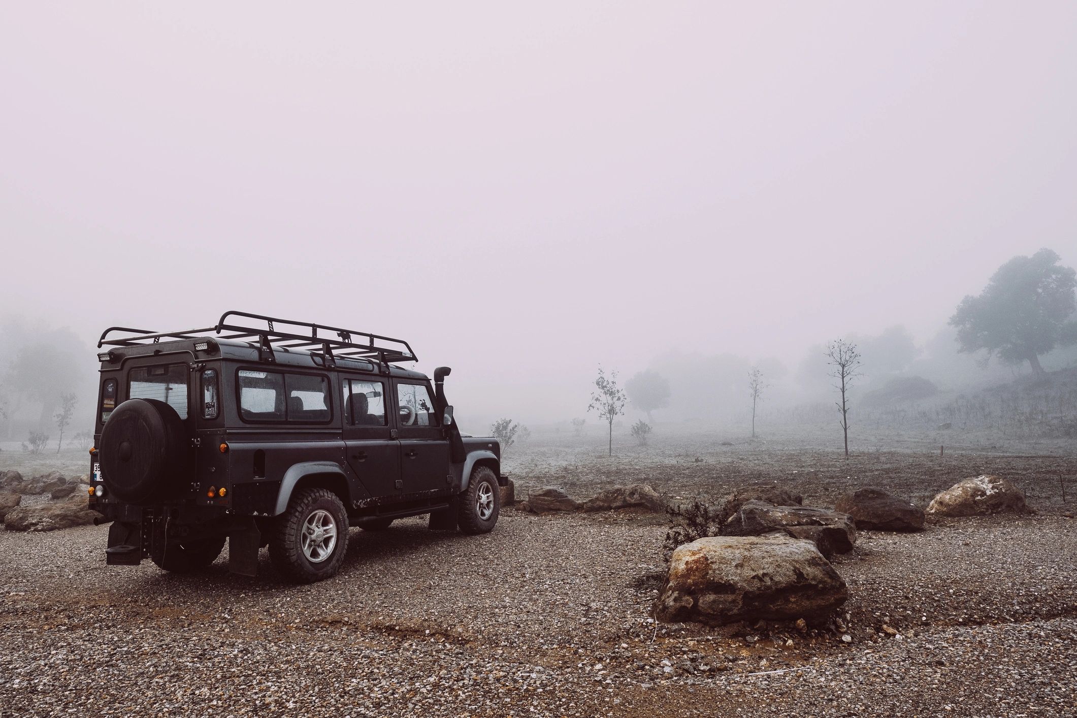 Luxury SUV driving on a scenic road